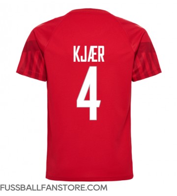 Dänemark Simon Kjaer #4 Replik Heimtrikot WM 2022 Kurzarm